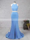 Trumpet/Mermaid Halter Jersey Sweep Train Prom Dresses #Favs020103310