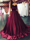 Ball Gown Sweetheart Satin Velvet Sweep Train Sashes / Ribbons Prom Dresses #Favs020104924