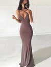 Trumpet/Mermaid V-neck Jersey Sweep Train Prom Dresses #Favs020103537