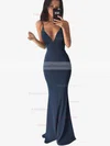 Trumpet/Mermaid V-neck Jersey Sweep Train Prom Dresses #Favs020103537