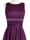 A-line Scoop Neck Satin Floor-length Sashes / Ribbons Prom Dresses #Favs020105325