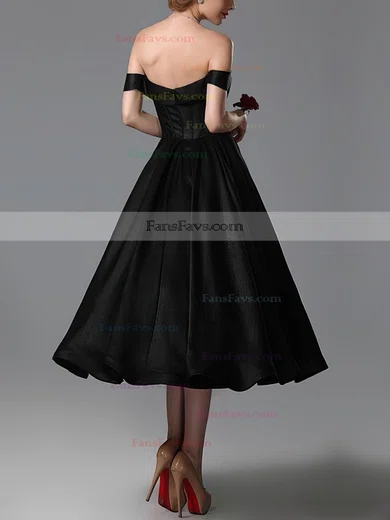 Ball Gown Off-the-shoulder Satin Tea-length Prom Dresses #Favs020105824