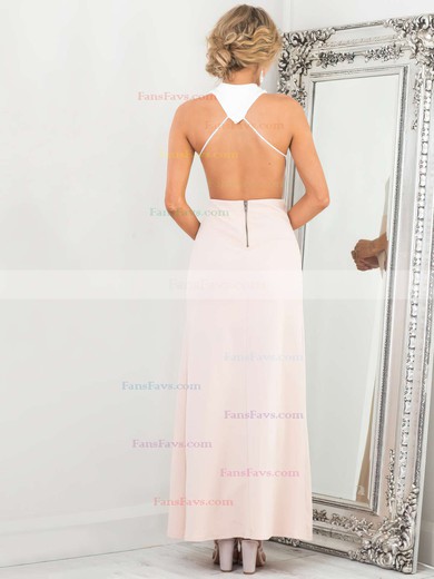 A-line High Neck Silk-like Satin Ankle-length Split Front Prom Dresses #Favs020105305
