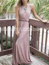 A-line V-neck Silk-like Satin Sweep Train Sashes / Ribbons Prom Dresses #Favs020105349