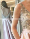 Princess V-neck Satin Floor-length Beading Prom Dresses #Favs020105562