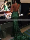 Trumpet/Mermaid V-neck Sequined Sweep Train Prom Dresses #Favs020104599