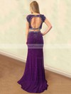 Trumpet/Mermaid Scoop Neck Silk-like Satin Sweep Train Split Front Prom Dresses #Favs020103324