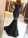 Trumpet/Mermaid Sweetheart Satin Sweep Train Beading Prom Dresses #Favs020104979