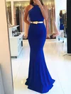 Trumpet/Mermaid Scoop Neck Stretch Crepe Sweep Train Sashes / Ribbons Prom Dresses #Favs020105507