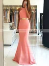 Trumpet/Mermaid Scoop Neck Stretch Crepe Sweep Train Sashes / Ribbons Prom Dresses #Favs020105507