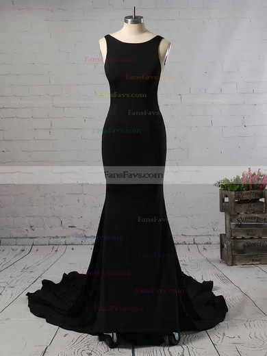 Trumpet/Mermaid Scoop Neck Jersey Court Train Prom Dresses #Favs020103588
