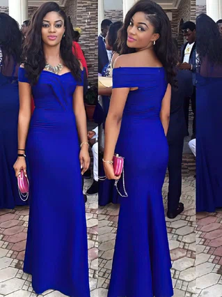 Sheath/Column Off-the-shoulder Silk-like Satin Floor-length Ruffles Prom Dresses #Favs020105715 Sheath/Column Off-the-shoulder Silk-like Satin Floor-length Ruffles Prom Dresses #Favs020105715