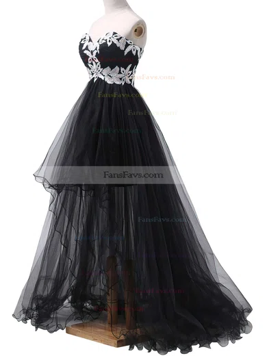 Princess Sweetheart Tulle Asymmetrical Appliques Lace Prom Dresses #Favs020101693