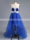 Princess Sweetheart Tulle Asymmetrical Appliques Lace Prom Dresses #Favs020101693