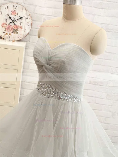 Princess Sweetheart Tulle Court Train Beading Prom Dresses #Favs020102403