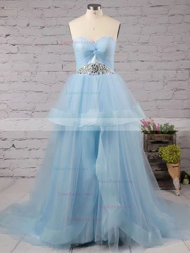 Princess Sweetheart Tulle Court Train Beading Prom Dresses #Favs020102403