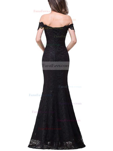 Trumpet/Mermaid Off-the-shoulder Lace Floor-length Beading Prom Dresses #Favs020104153