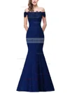 Trumpet/Mermaid Off-the-shoulder Lace Floor-length Beading Prom Dresses #Favs020104153
