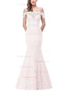Trumpet/Mermaid Off-the-shoulder Lace Floor-length Beading Prom Dresses #Favs020104153