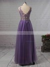 Princess V-neck Tulle Floor-length Beading Prom Dresses #Favs020105576