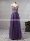 Princess V-neck Tulle Floor-length Beading Prom Dresses #Favs020105576