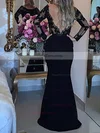Trumpet/Mermaid Scoop Neck Lace Tulle Sweep Train Beading Prom Dresses #Favs020105593
