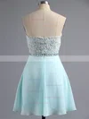 School A-line Sweetheart Chiffon Appliques Lace Short/Mini Homecoming Dresses #Favs020100883