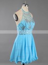 Backless A-line Halter Chiffon Crystal Detailing Short/Mini Classy Homecoming Dresses #Favs020100982
