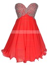 Empire Sweetheart Short/Mini Chiffon Prom Dresses with Embroidered Sequins #Favs020102561