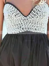 Empire Sweetheart Chiffon Short/Mini Pearl Detailing Simple Black Prom Dresses #Favs020102613