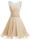 Short/Mini A-line Scoop Neck Chiffon Beading Sweet Prom Dresses #Favs020102720