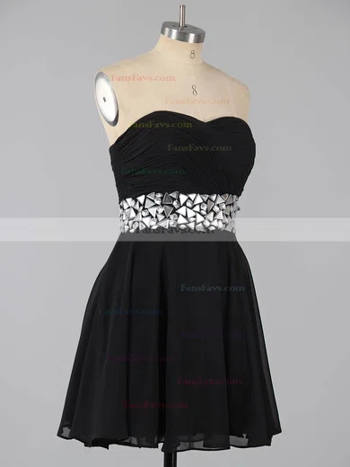 A-line Sweetheart Chiffon Short/Mini Crystal Detailing Homecoming Dresses #Favs02041948