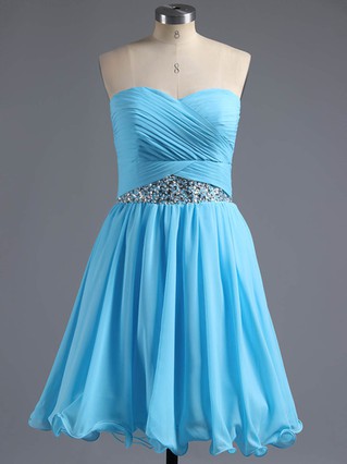 A-line Sweetheart Chiffon Short/Mini Crystal Detailing Homecoming Dresses #Favs02042295