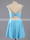 A-line Scoop Neck Chiffon Short/Mini Ruffles Homecoming Dresses #Favs02042461