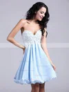 A-line Sweetheart Chiffon Short/Mini Appliques Lace Homecoming Dresses #Favs02051689