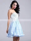A-line Sweetheart Chiffon Short/Mini Appliques Lace Homecoming Dresses #Favs02051689