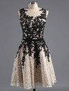 A-line Scoop Neck Lace with Sashes / Ribbons Graceful Short/Mini Homecoming Dresses #Favs020101917