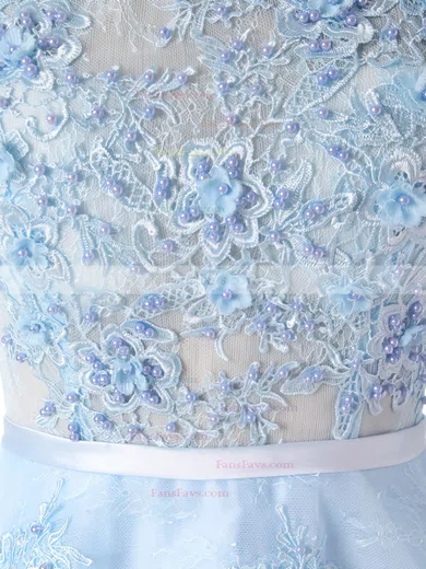 Girls A-line Scoop Neck Lace Appliques Lace Short/Mini Prom Dresses #Favs020102715