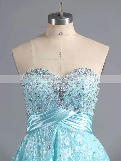 A-line Sweetheart Lace Short/Mini Beading Homecoming Dresses #Favs02042339