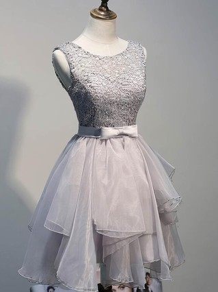 A-line Scoop Neck Lace Organza Short/Mini Sashes / Ribbons 2016 Prom Dresses #Favs020102423 A-line Scoop Neck Lace Organza Short/Mini Sashes / Ribbons 2016 Prom Dresses #Favs020102423