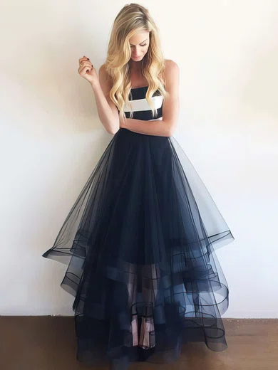 Princess Strapless Tulle Floor-length Tiered Prom Dresses #Favs020104508