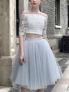 Princess Off-the-shoulder Lace Tulle Knee-length Prom Dresses #Favs020103308