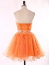 Girls Orange Sweetheart Organza Beading Short/Mini Prom Dresses #Favs020101625