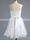 A-line Sweetheart Organza Short/Mini Sashes / Ribbons Homecoming Dresses #Favs02013244
