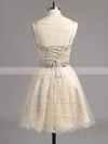 A-line Sweetheart Organza Short/Mini Beading Homecoming Dresses #Favs02014607