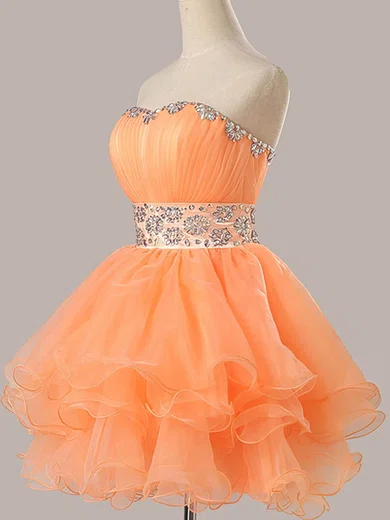 Ball Gown Sweetheart Organza Short/Mini Beading Homecoming Dresses #Favs02051735