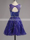 A-line Scoop Neck Satin Tulle Short/Mini Beading Homecoming Dresses #Favs02016341