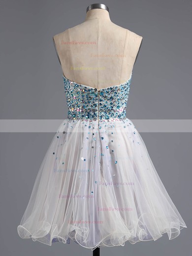 A-line Sweetheart Tulle Crystal Detailing Short/Mini Sparkly Homecoming Dresses #Favs020100672