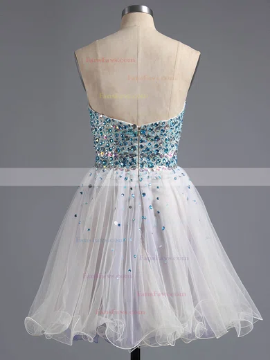 A-line Sweetheart Tulle Crystal Detailing Short/Mini Sparkly Homecoming Dresses #Favs020100672