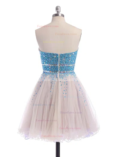A-line Sweetheart Tulle Crystal Detailing Short/Mini Sparkly Homecoming Dresses #Favs020100672
